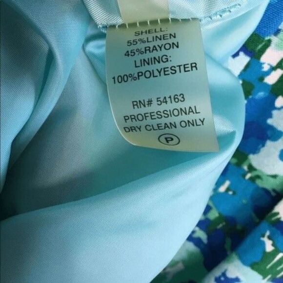 Calvin Klein Sleeveless Knee Length Ditsy Shift Dress Women Size 8 Green/Blue - Picture 3 of 9